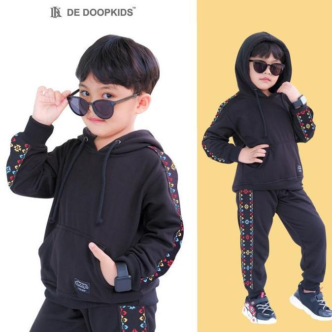 Setelan Hoodie Anak / Set Sweater Laki Laki & Perempuan 2-12 Tahun