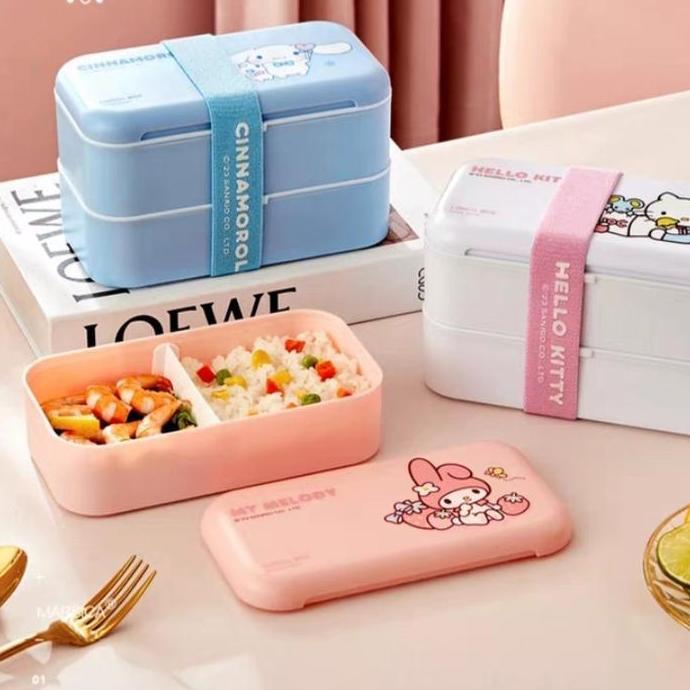 Set Tempat Bekal Sanrio ORI [ Tepak Makan dan TAS ] Hello Kitty Melody