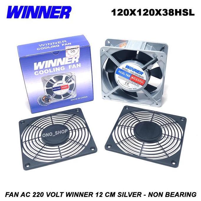 Kipas Fan AC 220 Volt Winner 12 cm Silver - Non Bearing