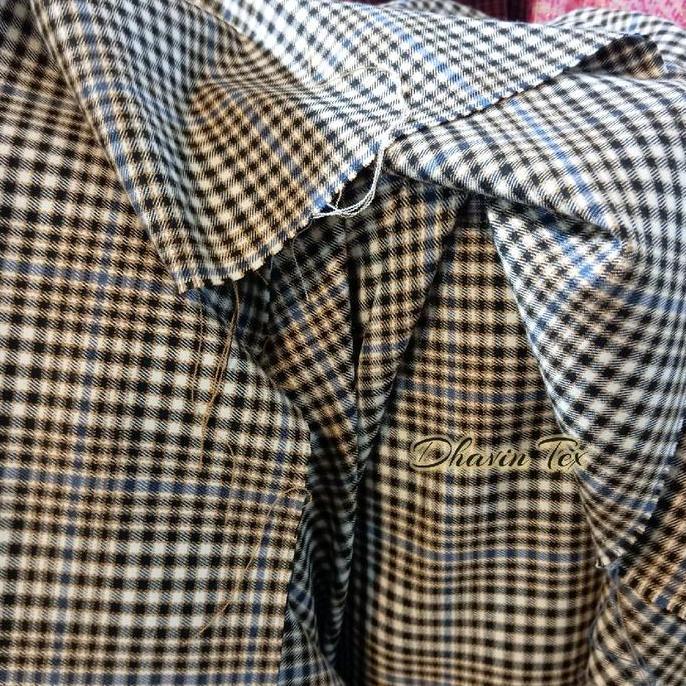 Bahan Semi Wool / Kain Semi Wool Kotak .  Bahan Celana Blazer Semi Wool Kotak Premium ( Per 50 Cm)