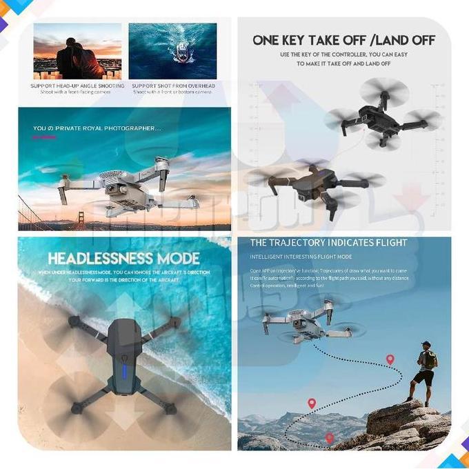 DRONE E88PRO FOLDABLE DRONE LIPAT SINGLE CAMERA ORIGINAL DAN TERPERCAYA