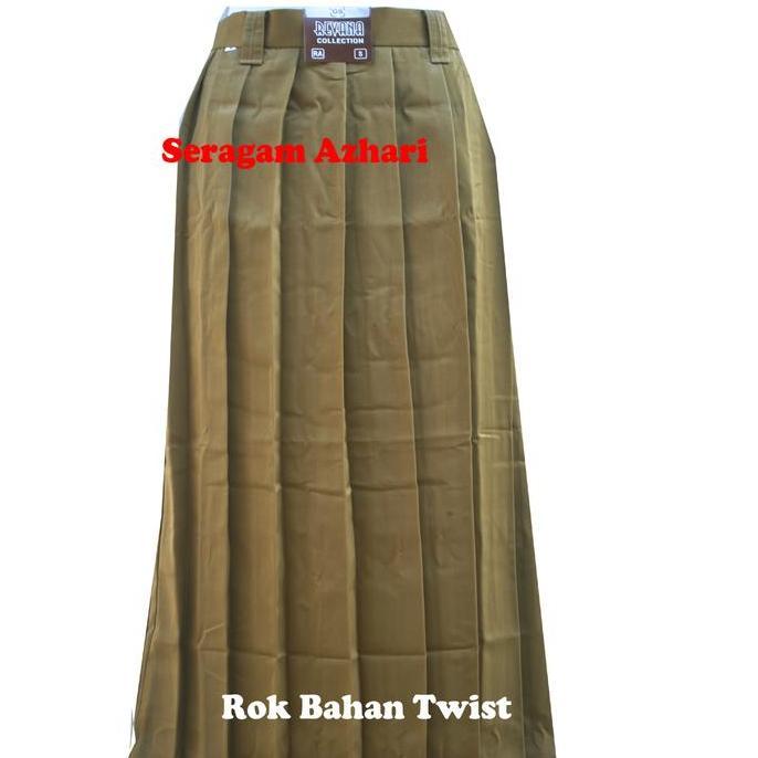 Best- Rok Rempel Panjang Krem PEMDA-Seragam PEMDA-Rok SMP SMA warna Krem