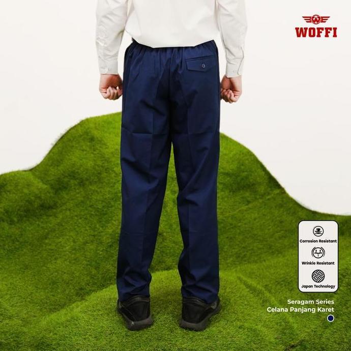 Best- Woffi Seragam SMP Celana Panjang Karet Biru