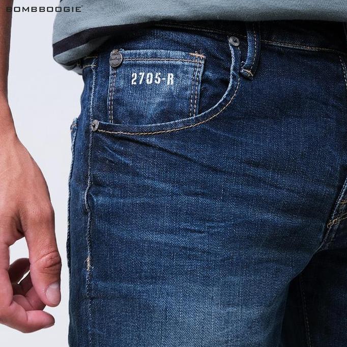 Mntp- Bombboogie Celana Jeans Pria Slimfit E9 Series Dark Blue 43Se9B3Dl