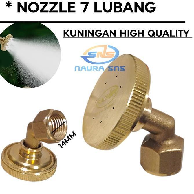 Lansungkirim- Nozzle Bengkok 8 Atau 7 Lubang Kuningan Sprayer Pertanian