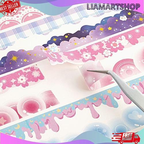 [1Box 12pcs] Washi Tape Stiker Pinggiran Buku Hiasan Jurnal Sticker Aesthetic COD