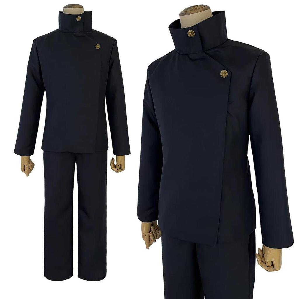 New Jujutsu JJK Manga Anime Fushiguro Megumi Cosplay Costume Wig Dark Blue Jacket Pants Uniform Rose