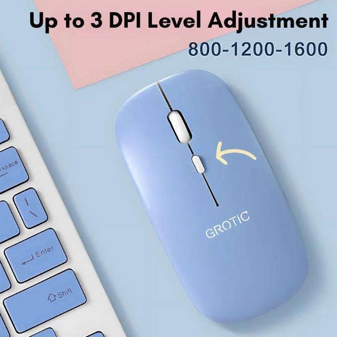 Grotic Keyboard Wireless Bluetooth Portable 10 Inch Dengan Mouse