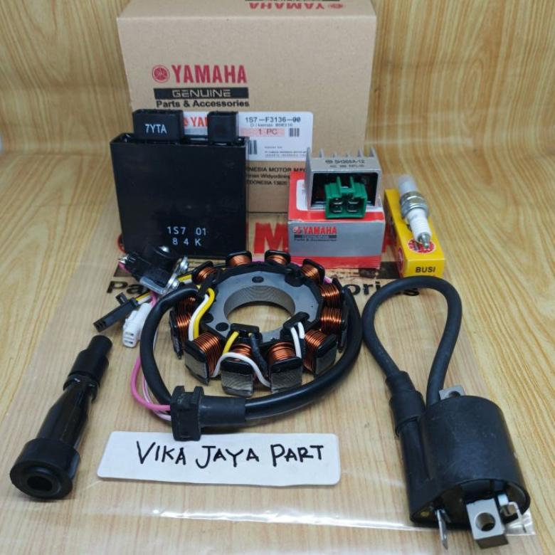 CDI SPUL KIPROK KOIL TUTUP BUSI + BUSI 6ITEM 1S7 YAMAHA JUPITER MX OLD LAMA JUPITER MX NEW 135 ORI