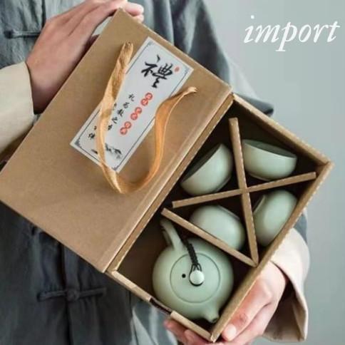 TehSet Putih Teko Keramik Cangkir Keramik / Teh Set Keramik / Alat Teh