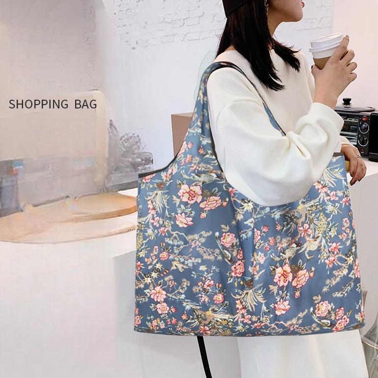 Good- Flower Shopping Bag Lipat Motif  Kantong Belanja Lipat Motif   Tas Lipat