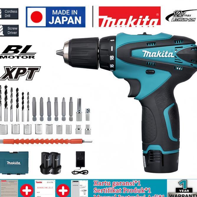 Makita Df330D 12V Bor Nirkabel Isi Ulang Cepat Dari Jepang Daya Tinggi 13Mm Lithium Buku Petunjuk Se