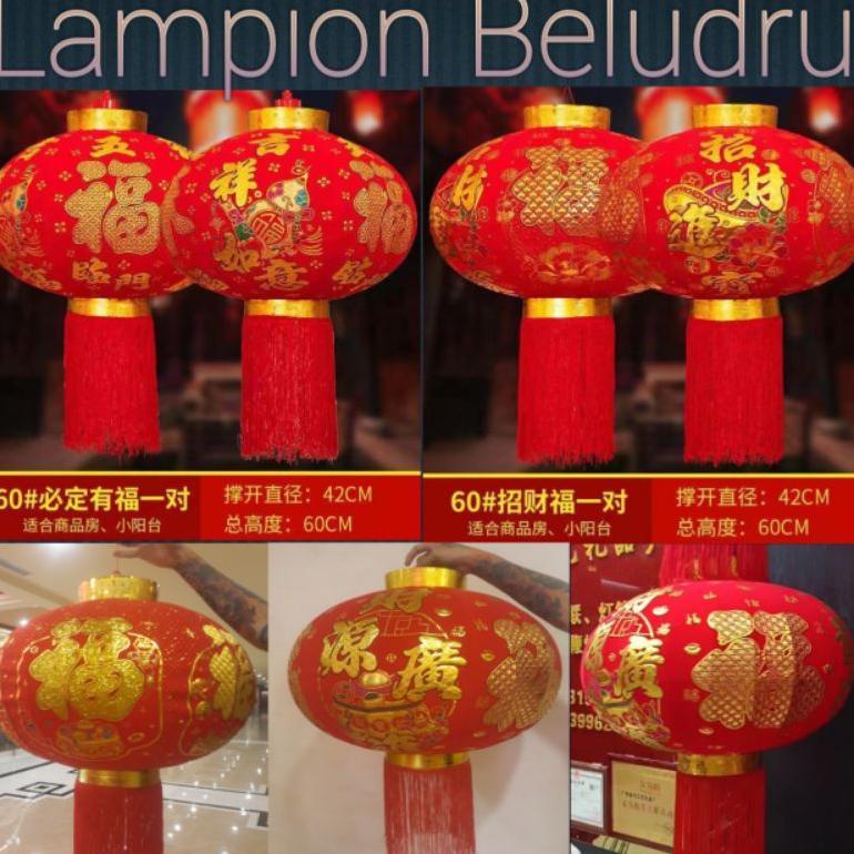 Lampion Beludru / Lampion Imlek / Lentera Kain / Lampion