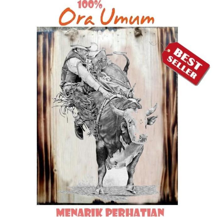 HIASAN DINDING LUKISAN COWBOY KOBOY DEKORASI DINDING RUANG CAFE