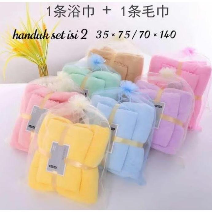 Bath- Gp Handuk Mandi Dan Handuk Wajah/ Handuk Set 2In1 Import