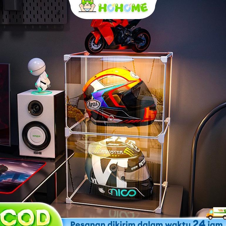 Jaminan KualitasHOHome RAK HELM /LEMARI HELM PAJANGAN rak/Tempat Helm Rak/Transparant display Lemari