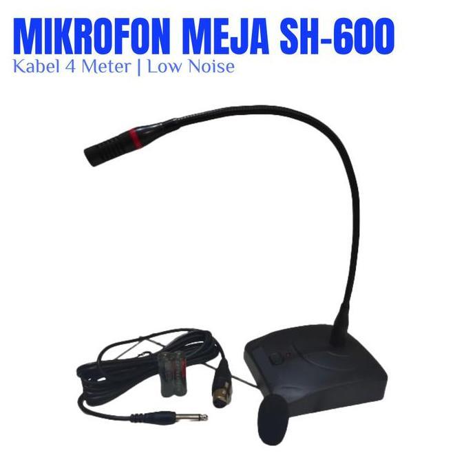 Volk- Microphone Meja Mic Podium Mic Mimbar Microphone Kabel Sh-600 Conference Microphone Low Noise 