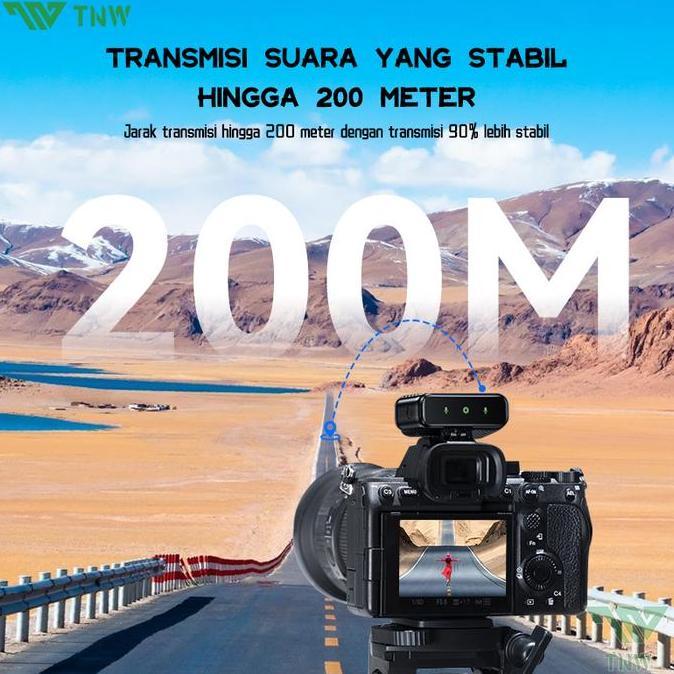 Volk- Tnw N15 Wireless Microphone Clip On Mic Hp Dan Kamera Lavalier Mikrofon Untuk Live Vlog Tiktok