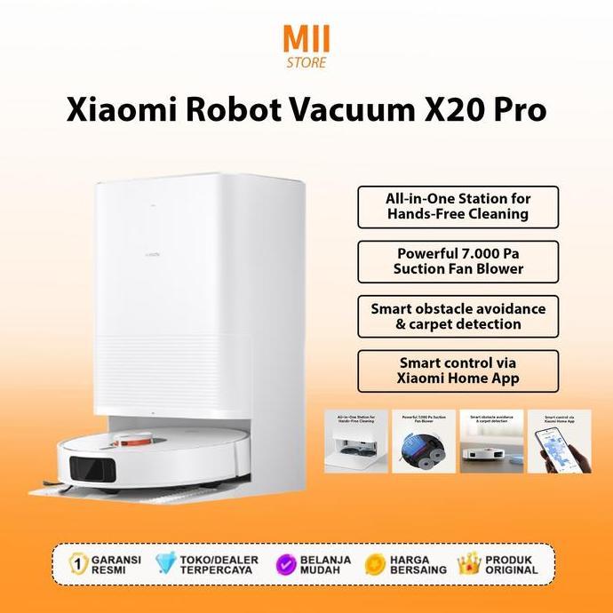 Promo Xiaomi Robot Vacuum X20 Pro - 7000Pa - Navigasi Laser Ldsp