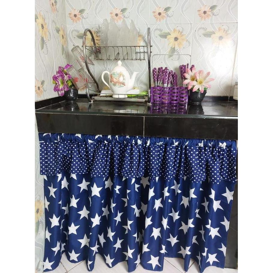 Romx- Gorden Kolong Dapur Bahan Katun Hordeng Kain Korden