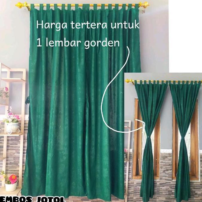 Romx- Gorden Pintu Gorden Jendela Polos Embos Tali Perekat Katun Curtain
