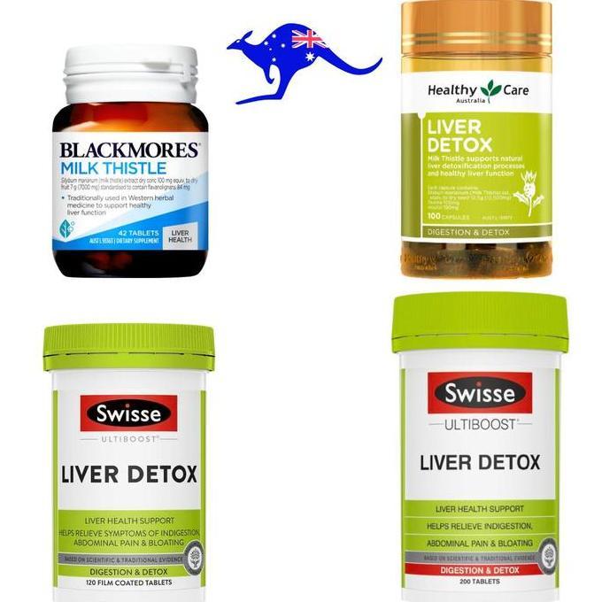 Vitmax- Swisse Liver Detox 200 Tablets 120 Healthy Care 100 Capsules Kapsul Blackmores Milk Thistle 