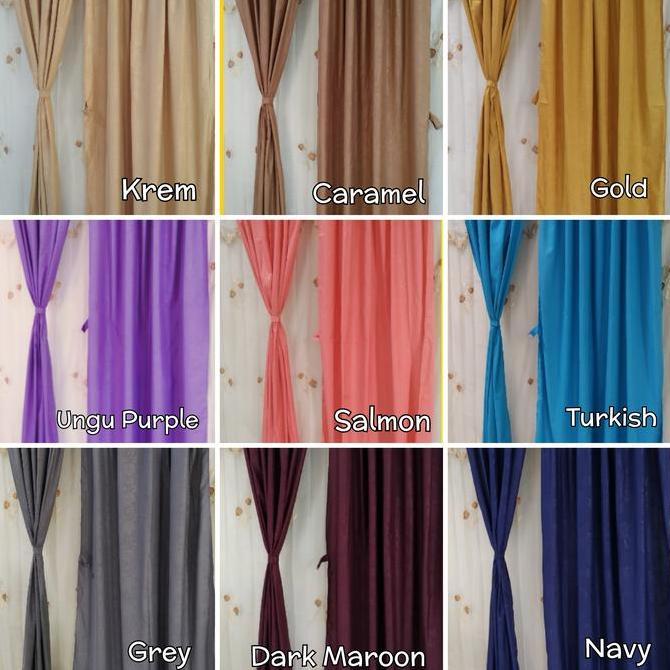 Romx- Gorden Jendela Pendek Polos Embos Gorden Perekat Uk 120X120