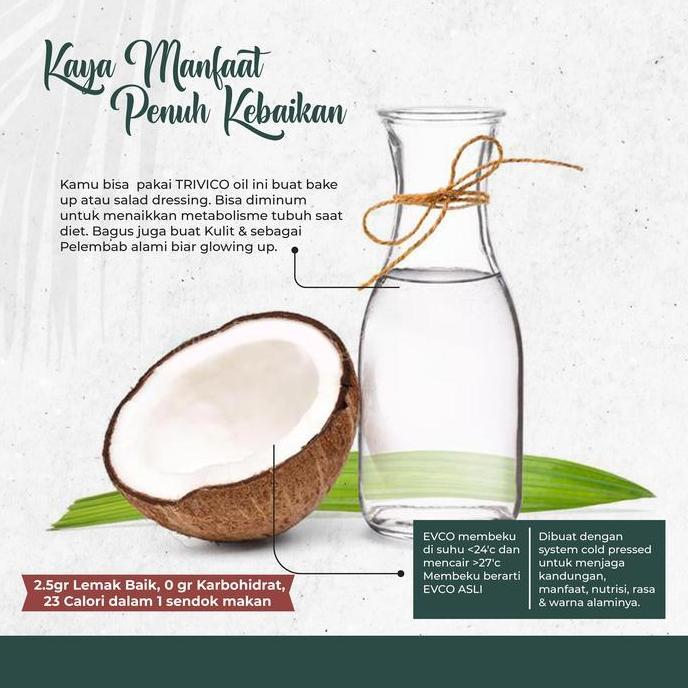 Ladyxy- Trivico Vco Virgin Coconut Oil 250Ml / Minyak Kelapa Murni Coconut Oil