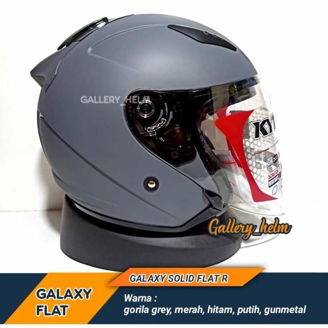 Good- HELM KYT GALAXY GORILA GREY FLAT R | HELM KYT VISOR FLAT GREY DOFF -