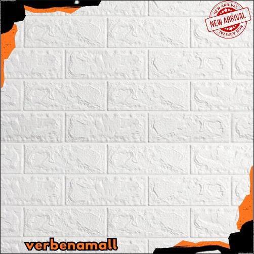 Walpaper dinding 3d foam motif batu bata 70x77cm Terlaris
