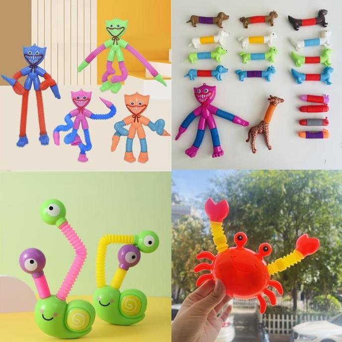 Expert- Mainan pop tube karakter, Pop light animal kartun