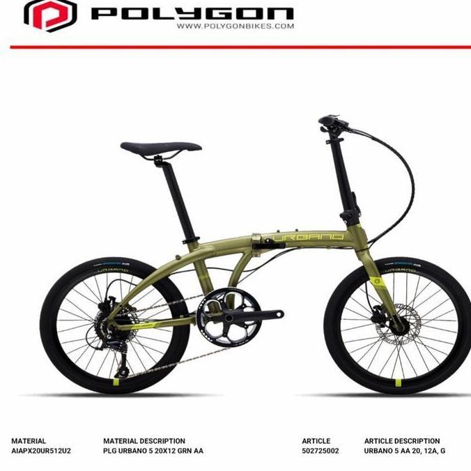 Terlaris Promo Diskon Sepeda Lipat Polygon 20 Inch Urbano 5