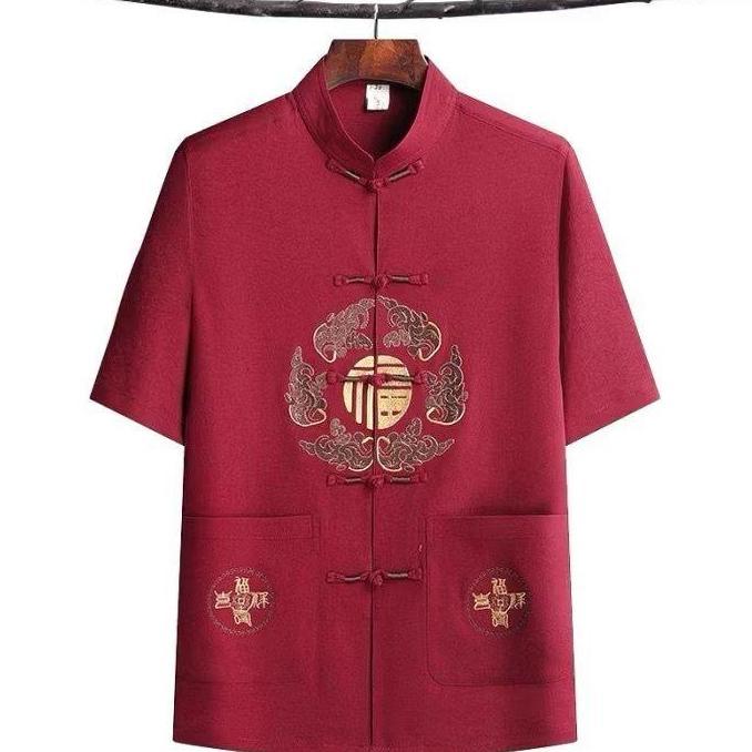 NEW CHINESE NEW YEAR SALE BAJU CHEONGSAM PRIA BAJU TRADISIONAL KEMEJA FORMAL BAJU IMLEK PRIA BORDIR 