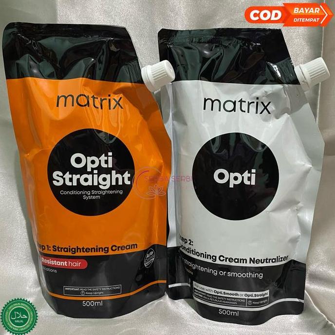 Littlehn- Opti Straight 500Ml Matrix 2Xstep Smoothing Isi Step 1 Dan Step 2 Resistant Extra Resistan