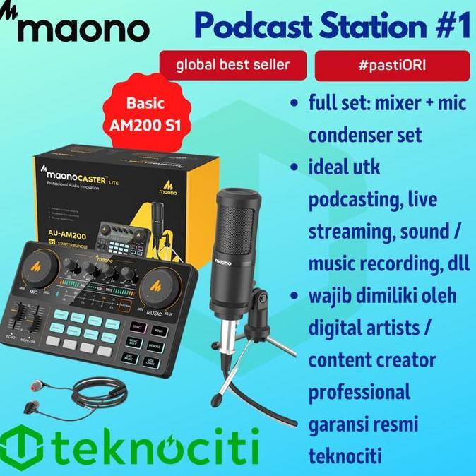 MAONO Maonocaster AM200 S1 Full Set Mic Podcast Recording Streaming