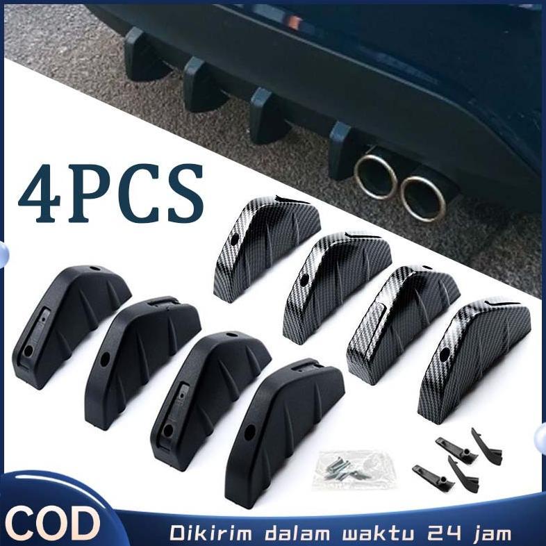 4pcs/set Winglet Bumper Diffuser Mobil Pelindung Bemper Belakang Mobil Winglet Belakang Mobil