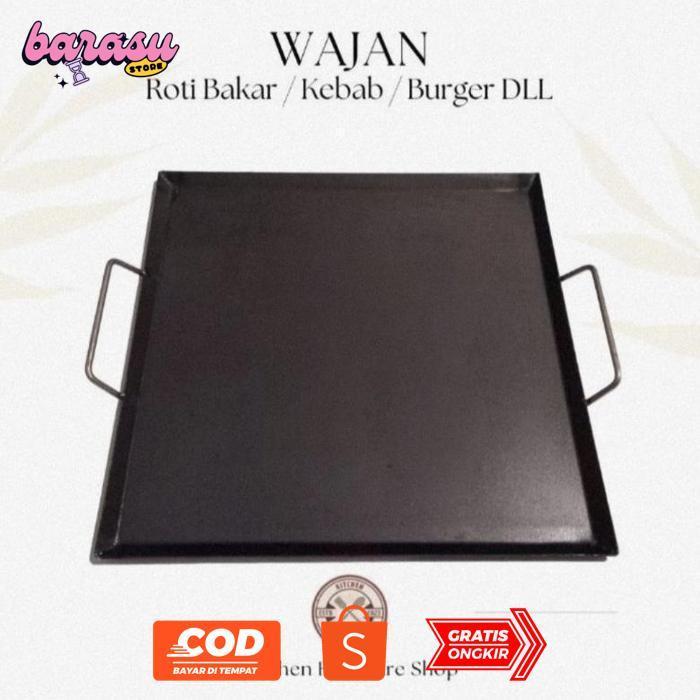 BARASUSTORE PANGGANGAN PLAT BAJA HITAM TEFLON / BAKARAN SOSIS DAGING BURGER / ALAT PANGGANGAN SERBAG