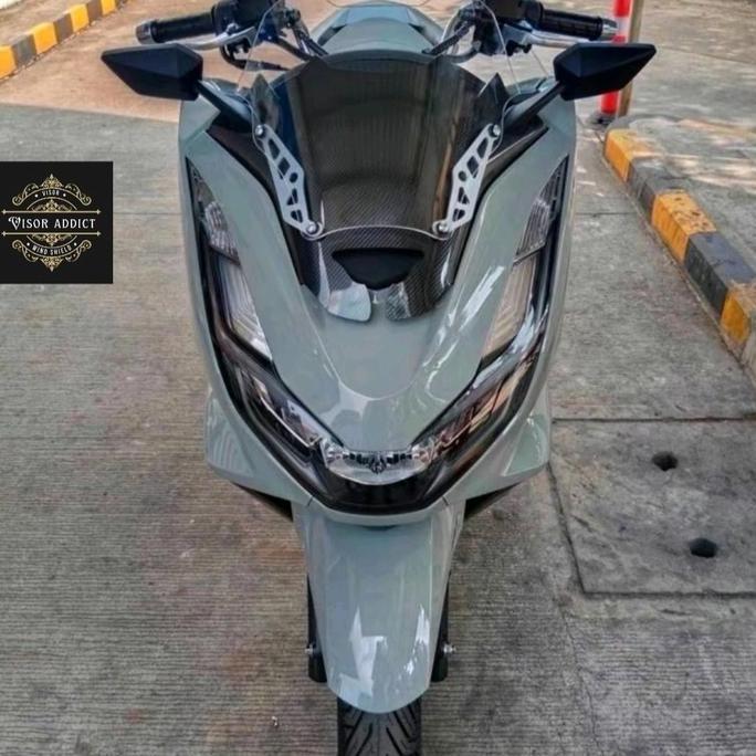 Visor Windshield Pcx 160 ( 2021 - 2024 ) Thailand Bracket Plus Spion - Visor Pcx 160 - Visor Pcx 160