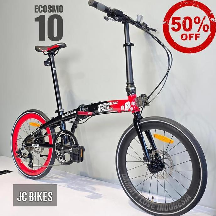 Terlaris Sepeda Lipat Element Ecosmo 10 Speed 20" Alloy Sumpah Pemuda Edition