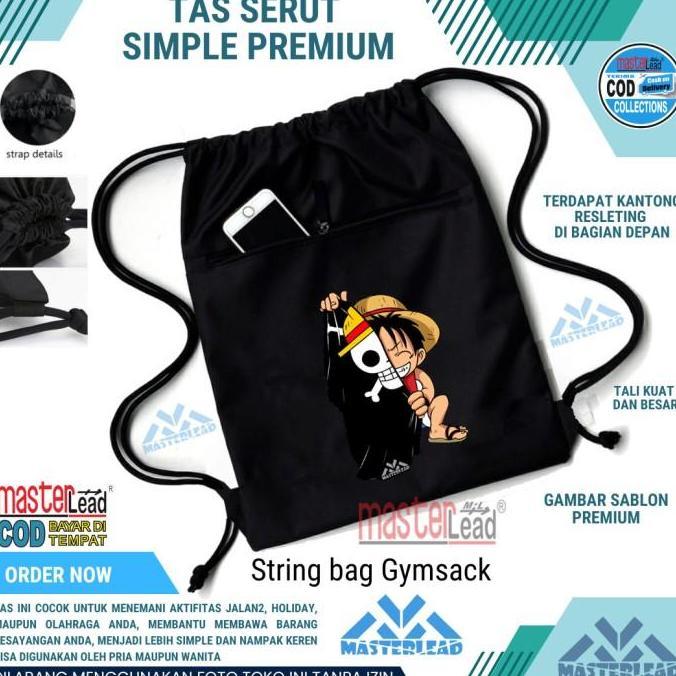 Tas Serut String bag Gym sack Pria dan wanita Multi Fungsi / tas futsal olahraga sport Tas Sekolah S