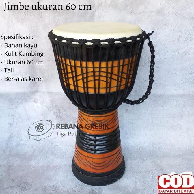 Alat Musik Tradisional Jimbe Besar Jumbo 60 cm Motif Ukir