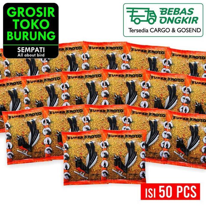 TERMURAH - SEMPATI Super Kroto Pakan Burung Murai Batu Kacer Voer Kasar Anti Stress 100gr Isi 50 Pcs