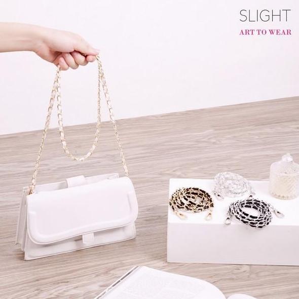 TERLARIS Rantai Tali Tas Clutch Panjang Stella Hitam Putih Gold READY STOCK