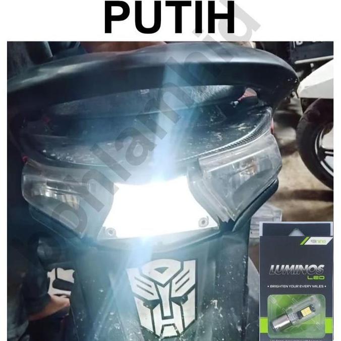 Lampu LED Stop Rem Motor GS1 S25 LUXIMOS Bayonet 16titik Tidak Kedip