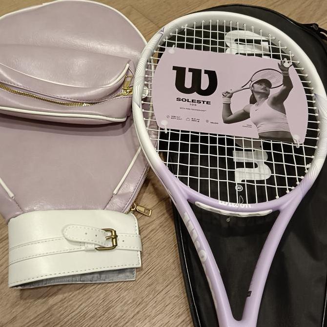 wilson soleste lilac raket wilson ungu bonus tas lilac