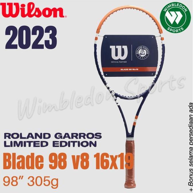 Raket Wilson Blade 98 16x19 v8 Roland Garros 2023 / Wilson Blade 98 RG