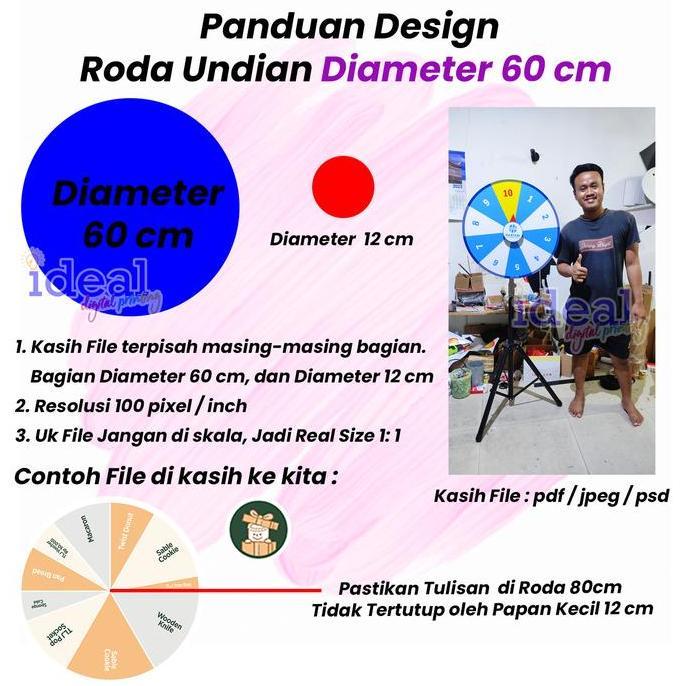 RODA UNDIAN 60 CM /WHEEL OF FORTUNE /ROULETTE /LUCKY SPIN/SPIN TO WIN KODE 188