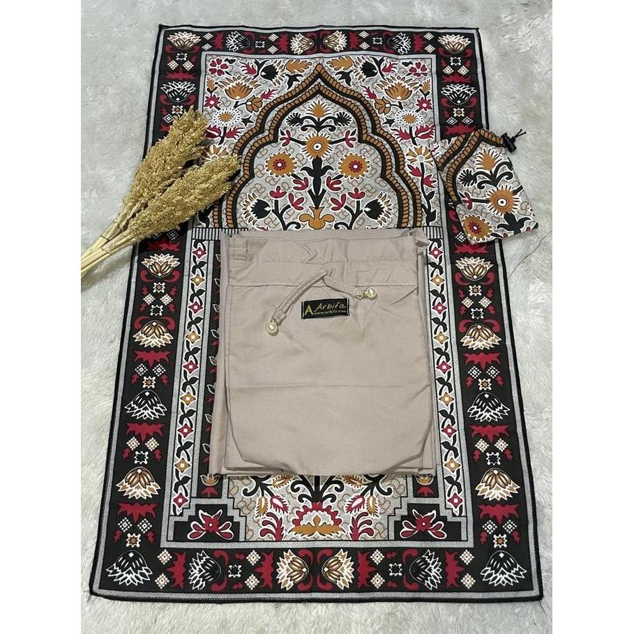 Syukron- Arbifa | Full Set Mukena + Sajadah Kepala Jamila Dewasa Travel Series Katun Polos Renda Arb