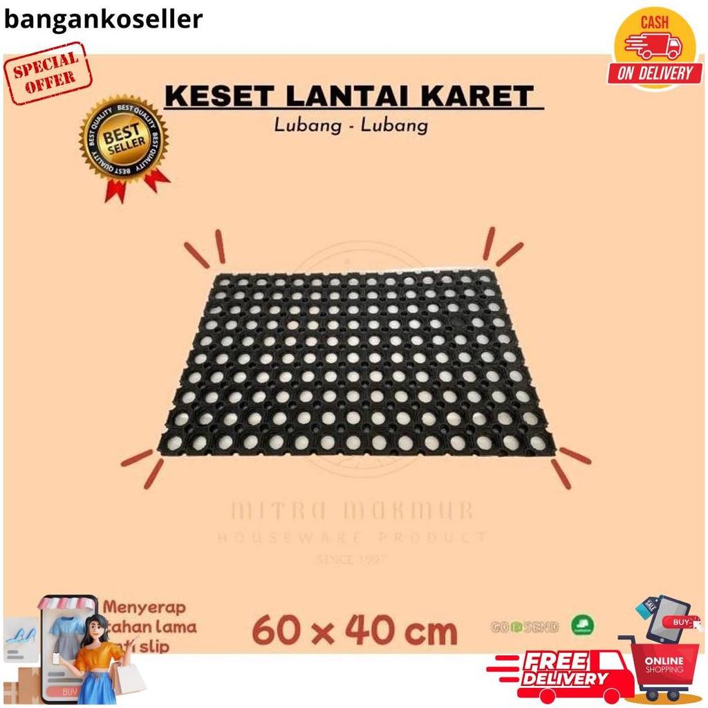 Keset Karet Lubang Anti Slip Keset Kaki Kamar Mandi Keset Lantai Serbaguna Cod