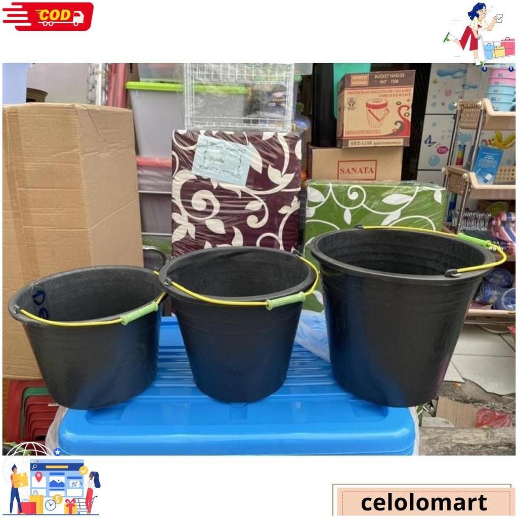 New Ember Cor Karet / Ember Hitam / Ember Anti Pecah / Ember 10-15-20 Liter Gratis Ongkir